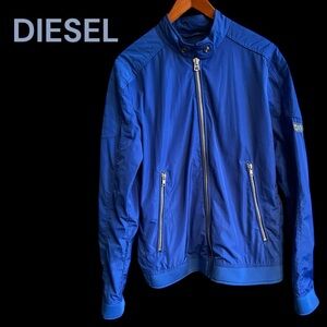 Men’s DIESEL Jacket Sz M Zip Front & Wrists / MOTO / Bright Blue / Like New!